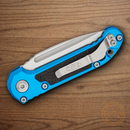 Microtech Auto LUDT Folding Knife 3.5" Bohler M390MK Steel Blade Blue/Black Aluminum Handle