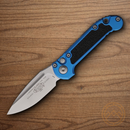 Microtech Auto LUDT Folding Knife 3.5" Bohler M390MK Steel Blade Blue/Black Aluminum Handle