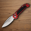 Microtech Auto LUDT Folding Knife 3.5" Bohler M390MK Steel Blade Red/Black Aluminum Handle