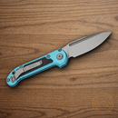 Microtech Auto LUDT GenIII Folding Knife 3.5" Bohler M390MK Steel Blade Turquoise/Black Aluminum Handle