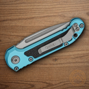 Microtech Auto LUDT GenIII Folding Knife 3.5" Bohler M390MK Steel Blade Turquoise/Black Aluminum Handle