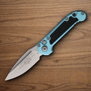 Microtech Auto LUDT GenIII Folding Knife 3.5" Bohler M390MK Steel Blade Turquoise/Black Aluminum Handle