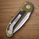 Microtech Auto LUDT GenIII Folding Knife 3.5" Bohler M390MK Steel Blade OD Green/Black Aluminum Handle