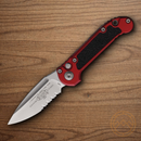 Microtech Auto LUDT GenIII Folding Knife 3.5" Bohler M390MK Steel Blade Red/Black Aluminum Handle