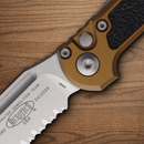 Microtech Auto LUDT GenIII Folding Knife 3.5" Bohler M390MK Steel Blade Tan/Black Aluminum Handle