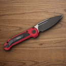 Microtech Auto LUDT GenIII Folding Knife 3.5" Bohler M390MK Steel Blade Red/Black Aluminum Handle