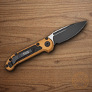 Microtech Auto LUDT GenIII Folding Knife 3.5" Bohler M390MK Steel Blade Tan/Black Aluminum Handle
