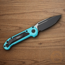 Microtech Auto LUDT GenIII Folding Knife 3.5" Bohler M390MK Steel Blade Turquoise/Black Aluminum Handle
