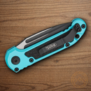 Microtech Auto LUDT GenIII Folding Knife 3.5" Bohler M390MK Steel Blade Turquoise/Black Aluminum Handle