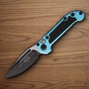Microtech Auto LUDT GenIII Folding Knife 3.5" Bohler M390MK Steel Blade Turquoise/Black Aluminum Handle
