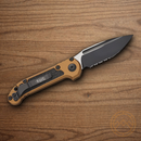 Microtech Auto LUDT GenIII Folding Knife 3.5" Bohler M390MK Steel Blade Tan/Black Aluminum Handle