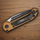 Microtech Auto LUDT GenIII Folding Knife 3.5" Bohler M390MK Steel Blade Tan/Black Aluminum Handle