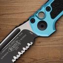 Microtech Auto LUDT GenIII Folding Knife 3.5" Bohler M390MK Steel Blade Turquoise/Black Aluminum Handle