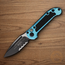 Microtech Auto LUDT GenIII Folding Knife 3.5" Bohler M390MK Steel Blade Turquoise/Black Aluminum Handle