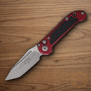 Microtech Auto LUDT GenIII Folding Knife 3.5" Bohler M390MK Steel Blade Red/Black Aluminum Handle