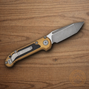 Microtech Auto LUDT GenIII Folding Knife 3.5" Bohler M390MK Steel Blade Tan/Black Aluminum Handle