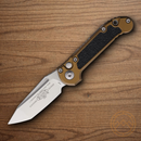 Microtech Auto LUDT GenIII Folding Knife 3.5" Bohler M390MK Steel Blade Tan/Black Aluminum Handle