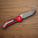 Microtech Auto LUDT GenIII Folding Knife 3.5" Bohler M390MK Steel Blade Red/Black Aluminum Handle