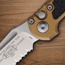 Microtech Auto LUDT GenIII Folding Knife 3.5" Bohler M390MK Steel Blade Tan/Black Aluminum Handle