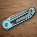 Microtech Auto LUDT GenIII Folding Knife 3.5" Bohler M390MK Steel Blade Turquoise/Black Aluminum Handle