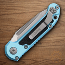 Microtech Auto LUDT GenIII Folding Knife 3.5" Bohler M390MK Steel Blade Turquoise/Black Aluminum Handle