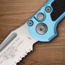 Microtech Auto LUDT GenIII Folding Knife 3.5" Bohler M390MK Steel Blade Turquoise/Black Aluminum Handle