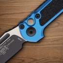 Microtech Auto LUDT GenIII Folding Knife 3.5" Bohler M390MK Steel Blade Blue/Black Aluminum Handle