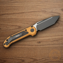Microtech Auto LUDT GenIII Folding Knife 3.5" Bohler M390MK Steel Blade Tan/Black Aluminum Handle
