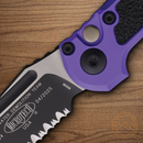 Microtech Auto LUDT GenIII Folding Knife 3.5" Bohler M390MK Steel Blade Purple/Black Aluminum Handle