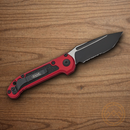 Microtech Auto LUDT GenIII Folding Knife 3.5" Bohler M390MK Steel Blade Red/Black Aluminum Handle
