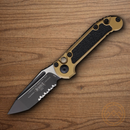 Microtech Auto LUDT GenIII Folding Knife 3.5" Bohler M390MK Steel Blade Tan/Black Aluminum Handle