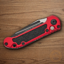 Microtech Auto LUDT GenIII Folding Knife 3.5" Bohler M390MK Steel Blade Red/Black Aluminum Handle