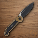Microtech Auto LUDT GenIII Folding Knife 3.5" Bohler M390MK Steel Blade Tan/Black Aluminum Handle