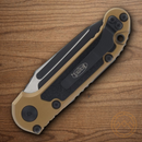 Microtech Auto LUDT GenIII Folding Knife 3.5" Bohler M390MK Steel Blade Tan/Black Aluminum Handle