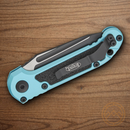 Microtech Auto LUDT GenIII Folding Knife 3.5" Bohler M390MK Steel Blade Turquoise/Black Aluminum Handle