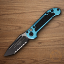 Microtech Auto LUDT GenIII Folding Knife 3.5" Bohler M390MK Steel Blade Turquoise/Black Aluminum Handle