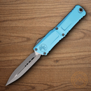 Microtech Auto Combat Troodon DE Gen III Folding Knife 4" Bohler M390MK Steel Blade Blue Aluminum Handle