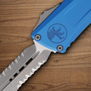 Microtech Auto Combat Troodon DE Gen III Folding Knife 4" Bohler M390MK Steel Blade Blue Aluminum Handle