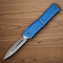 Microtech Auto Combat Troodon DE Gen III Folding Knife 4" Bohler M390MK Steel Blade Blue Aluminum Handle