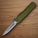 Microtech Auto Combat Troodon Gen III Folding Knife 4" Stainless Steel Blade OD Green Aluminum Handle