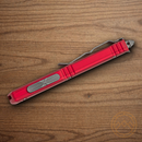 Microtech Auto Combat Troodon Gen III Folding Knife 4" Bohler M390MK Steel Blade Red Aluminum Handle