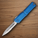 Microtech Auto Combat Troodon DE Gen III Folding Knife 4" Bohler M390MK Steel Blade Blue Aluminum Handle