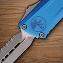 Microtech Auto Combat Troodon DE Gen III Folding Knife 4" Bohler M390MK Steel Blade Blue Aluminum Handle