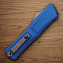 Microtech Auto Combat Troodon DE Gen III Folding Knife 4" Stainless Steel Blade Blue Aluminum Handle