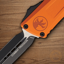 Microtech Auto Combat Troodon DE Gen III Folding Knife 4" Bohler M390MK Steel Blade Orange Aluminum Handle