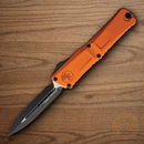 Microtech Auto Combat Troodon DE Gen III Folding Knife 4" Bohler M390MK Steel Blade Orange Aluminum Handle