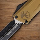 Microtech Auto Combat Troodon DE Gen III Folding Knife 4" Bohler M390MK Steel Blade Tan Aluminum Handle