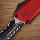 Microtech Auto Combat Troodon DE Gen III Folding Knife 4" Bohler M390MK Steel Blade Red Aluminum Handle