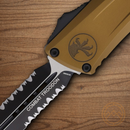 Microtech Auto Combat Troodon DE Gen III Folding Knife 4" Bohler M390MK Steel Blade Tan Aluminum Handle