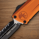 Microtech Auto Combat Troodon DE Gen III Folding Knife 4" Bohler M390MK Steel Blade Orange Aluminum Handle